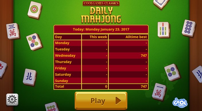 Daily Mahjong kostenlos online spielen auf Kartenspiele und Brettspiele