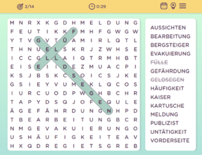 Wortsuche Rätsel kostenlos spielen bei RTLspiele.de