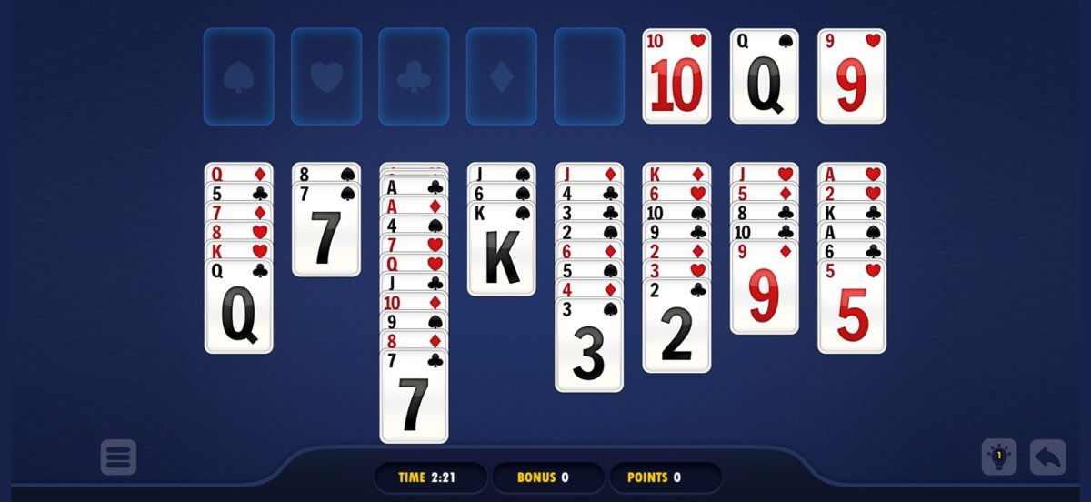 Freecell Solitaire Blue kostenlos spielen bei RTLspiele.de
